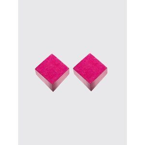 Monies Women Monies Diamond-Shaped Acacia Wood And Silver Clip-On Earrings